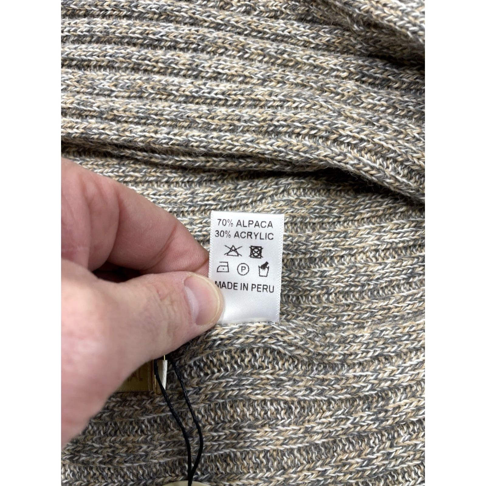 Vintage NWT Simply Naturals Cardigan Woman Bohemian Cozy Open Front Beige One Size Regular Be ige Alpaca Acrylic Knit Sweater Pockets Long Sleeve Size ONE SIZE - 3 Thumbnail