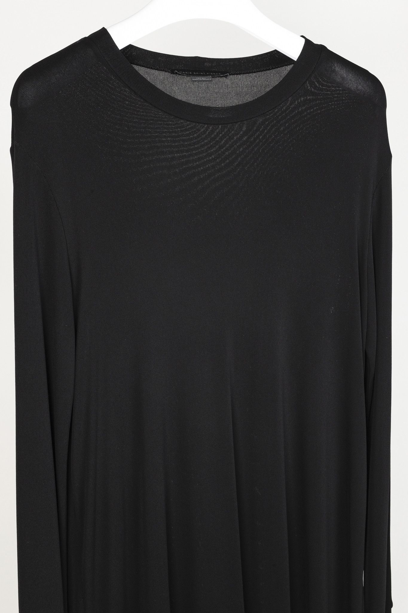 Marie Saint Pierre Marie Saint Pierre Black Crepe-Jersey Long-Sleeve Dress Size L / US 10 / IT 46 - 3 Thumbnail