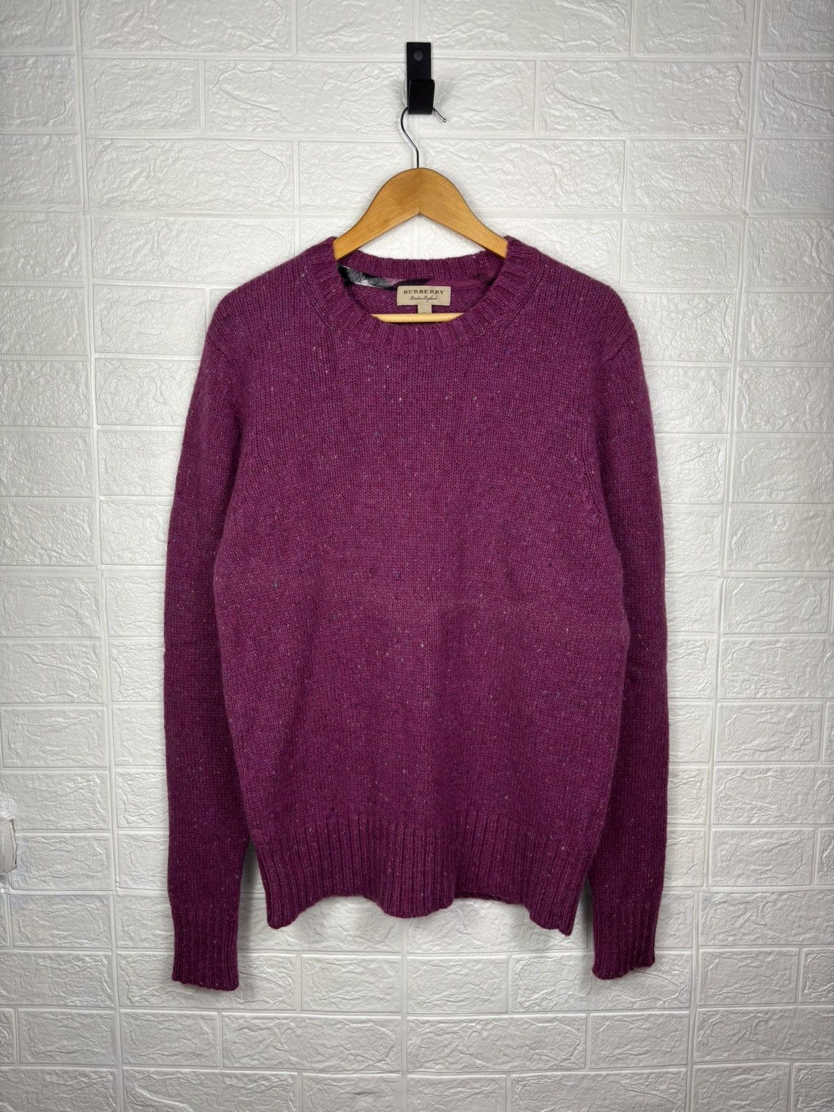 Burberry Burberry Men’s Wool Sweater XL Raspberry Red Pullover Jumper Size US XL / EU 56 / 4 - 1 Thumbnail