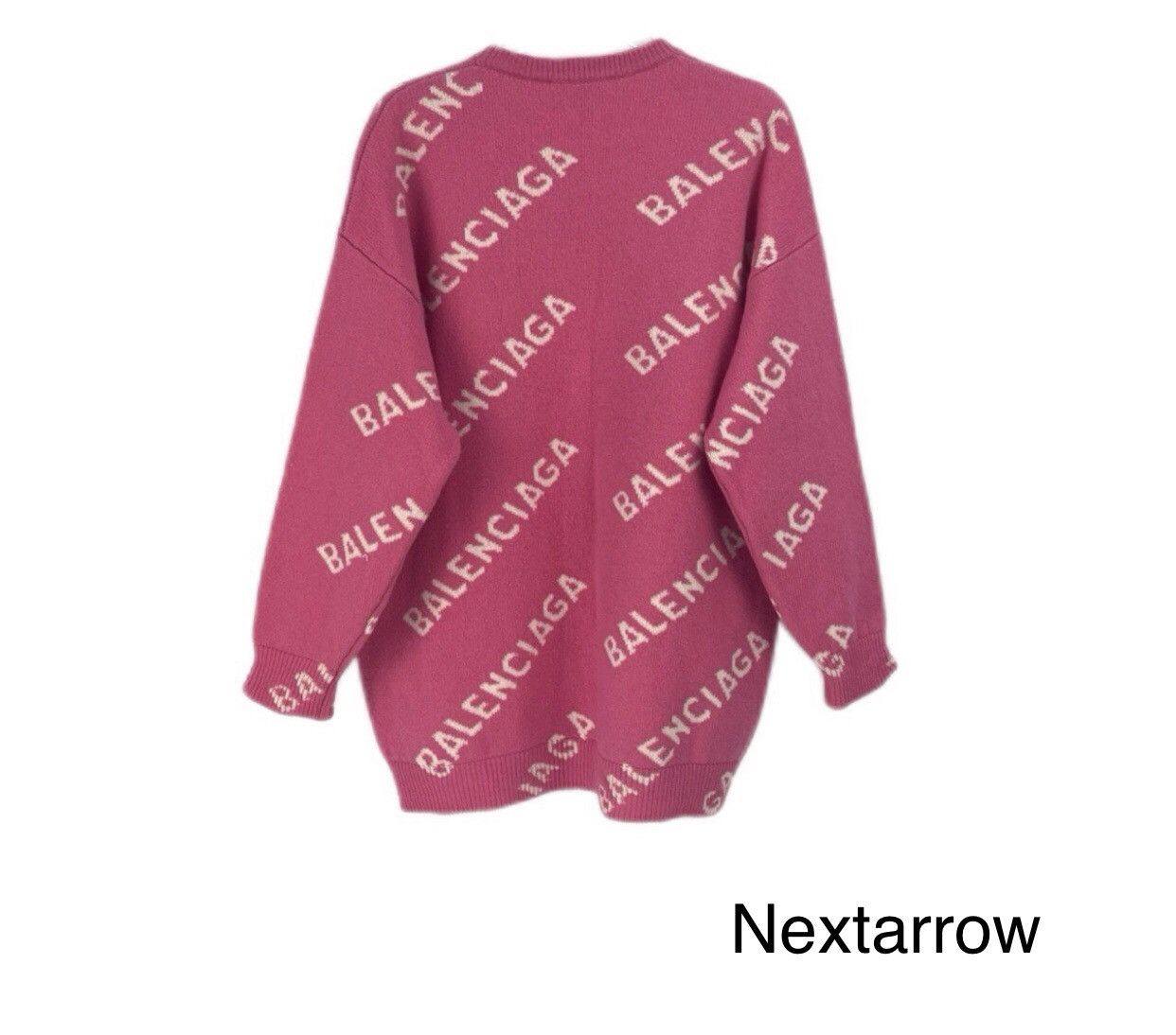 Balenciaga Balenciaga Pink Full Classic Logo Wool Long Sleeve Sweater Size US XS / EU 42 / 0 - 2 Thumbnail