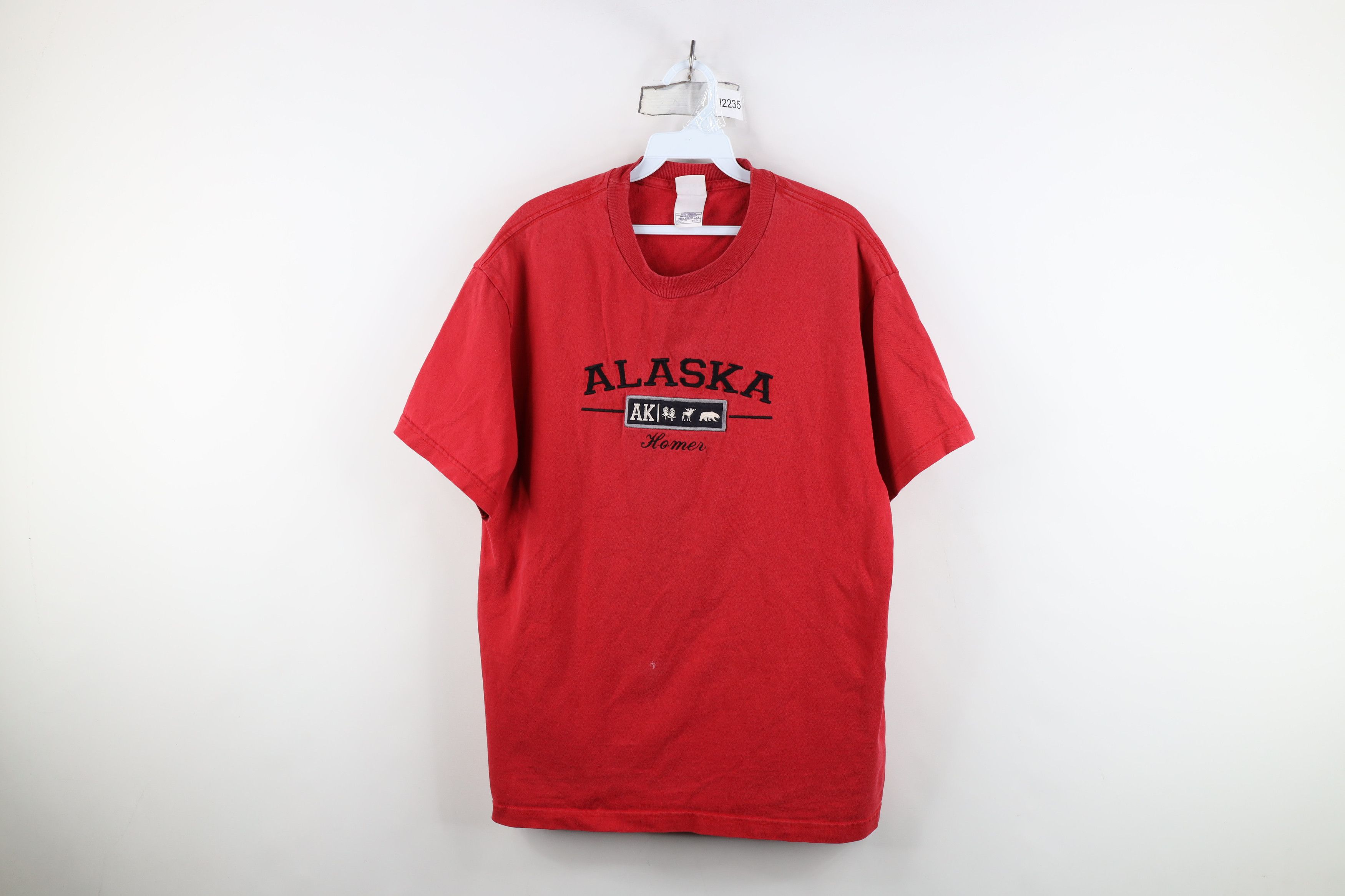 Vintage Vintage 90s Y2K Streetwear Alaska Moose Bear T-Shirt Red Size US L / EU 52-54 / 3 - 1 Thumbnail