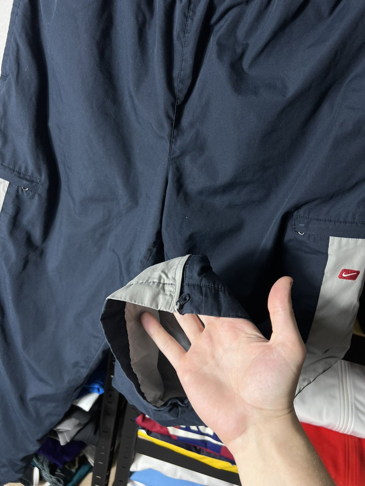 Nike 🔥 Nike Vintage Y2K Track Pants Wide Fit – Navy – Size L Size US 34 / EU 50 - 6 Thumbnail