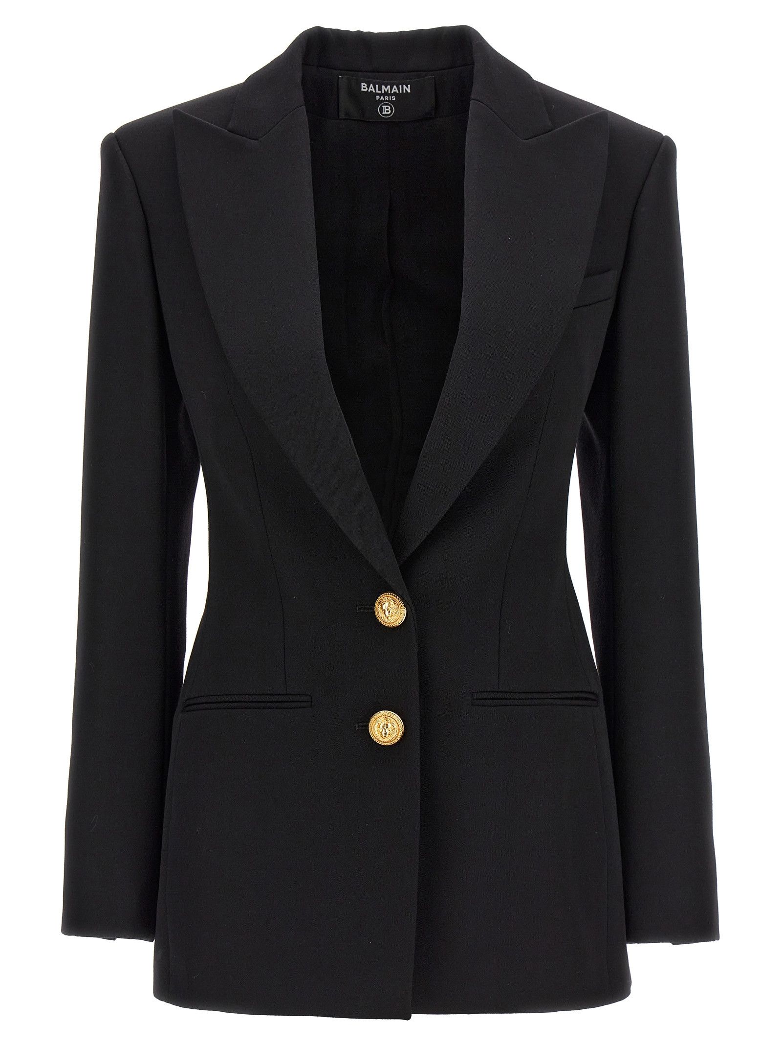 Logo button double-breasted blazer