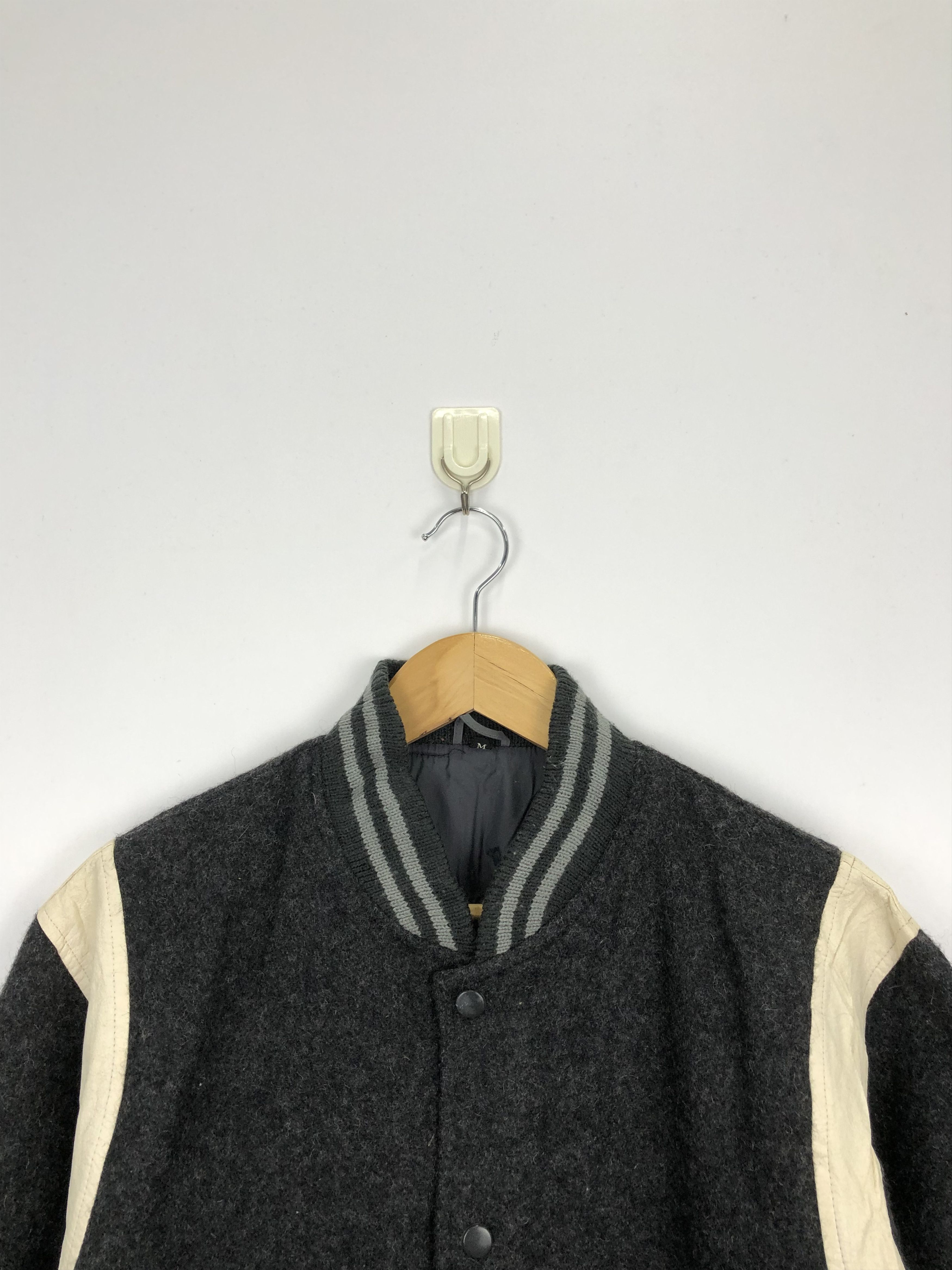 Japanese Brand Vintage 80s Japanese Varsity Jacket Gray Wool V0337 Size US M / EU 48-50 / 2 - 2 Thumbnail
