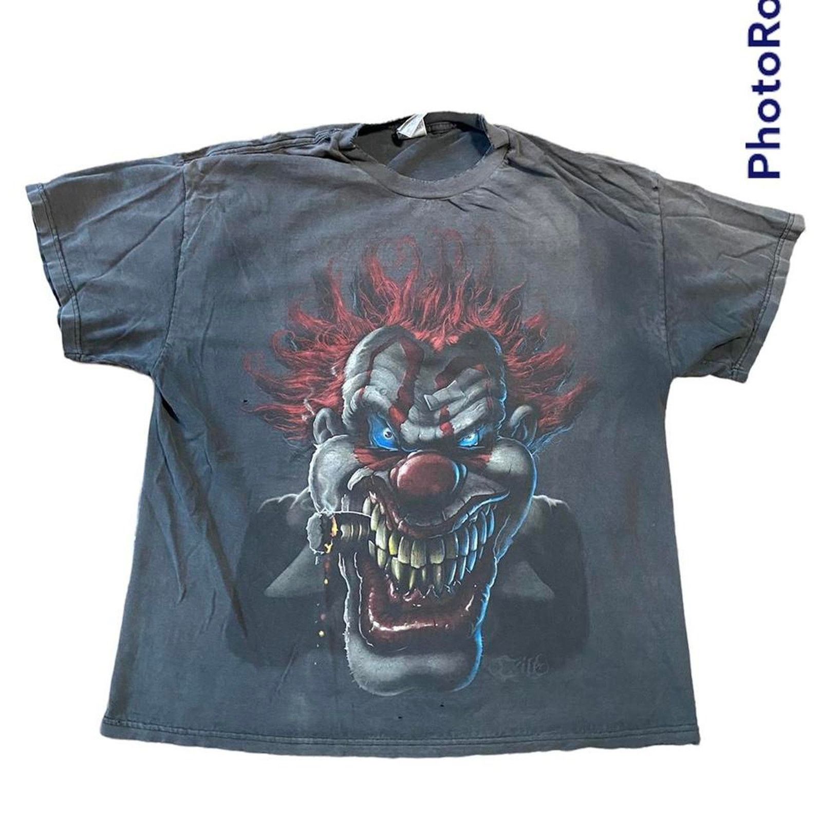 Vintage Y2k scary smoking clown tee shirt xl Size US XL / EU 56 / 4 - 1 Thumbnail