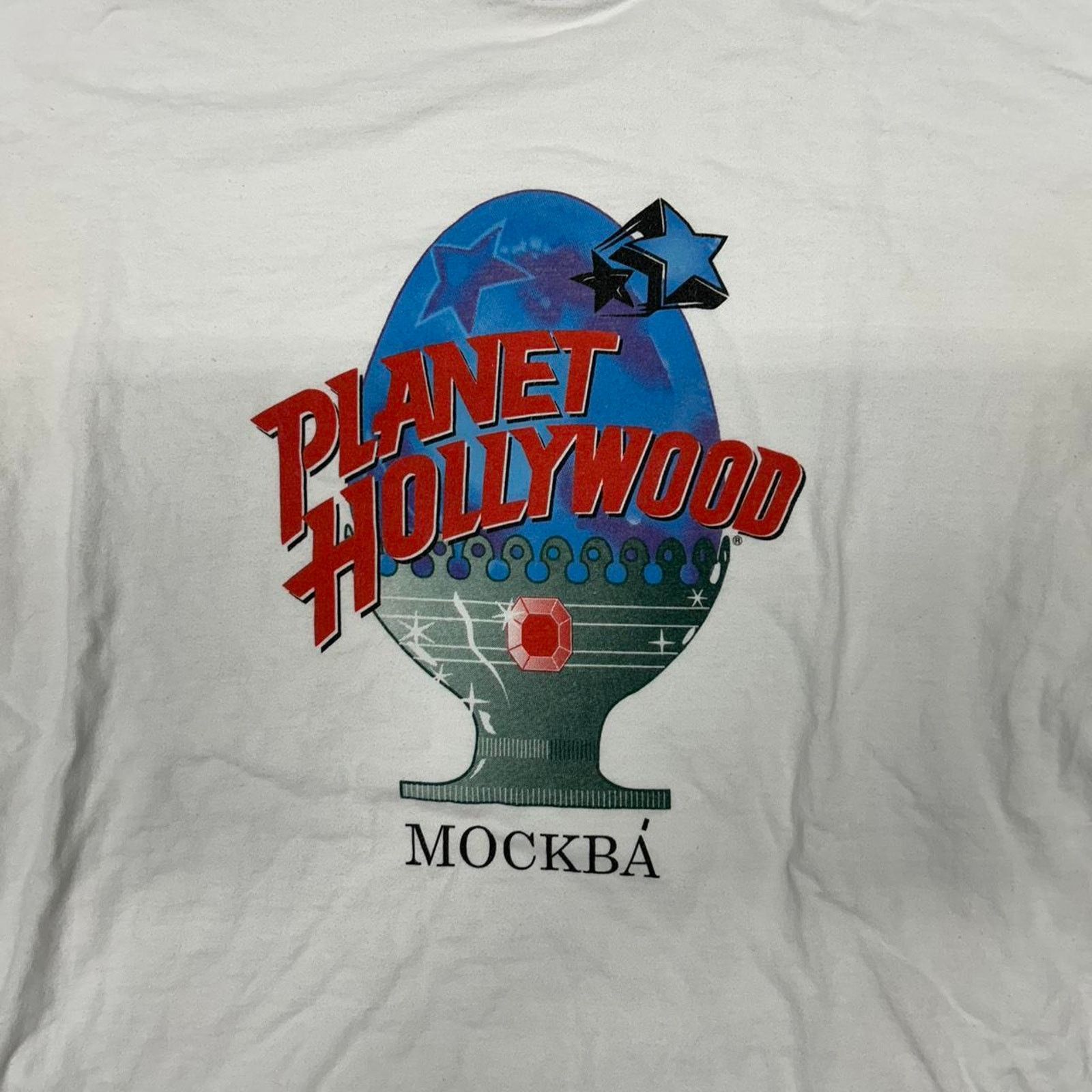 Planet Hollywood VTG 90s Planet Hollywood Mockba white cotton t-shirt Size US L / EU 52-54 / 3 - 2 Thumbnail