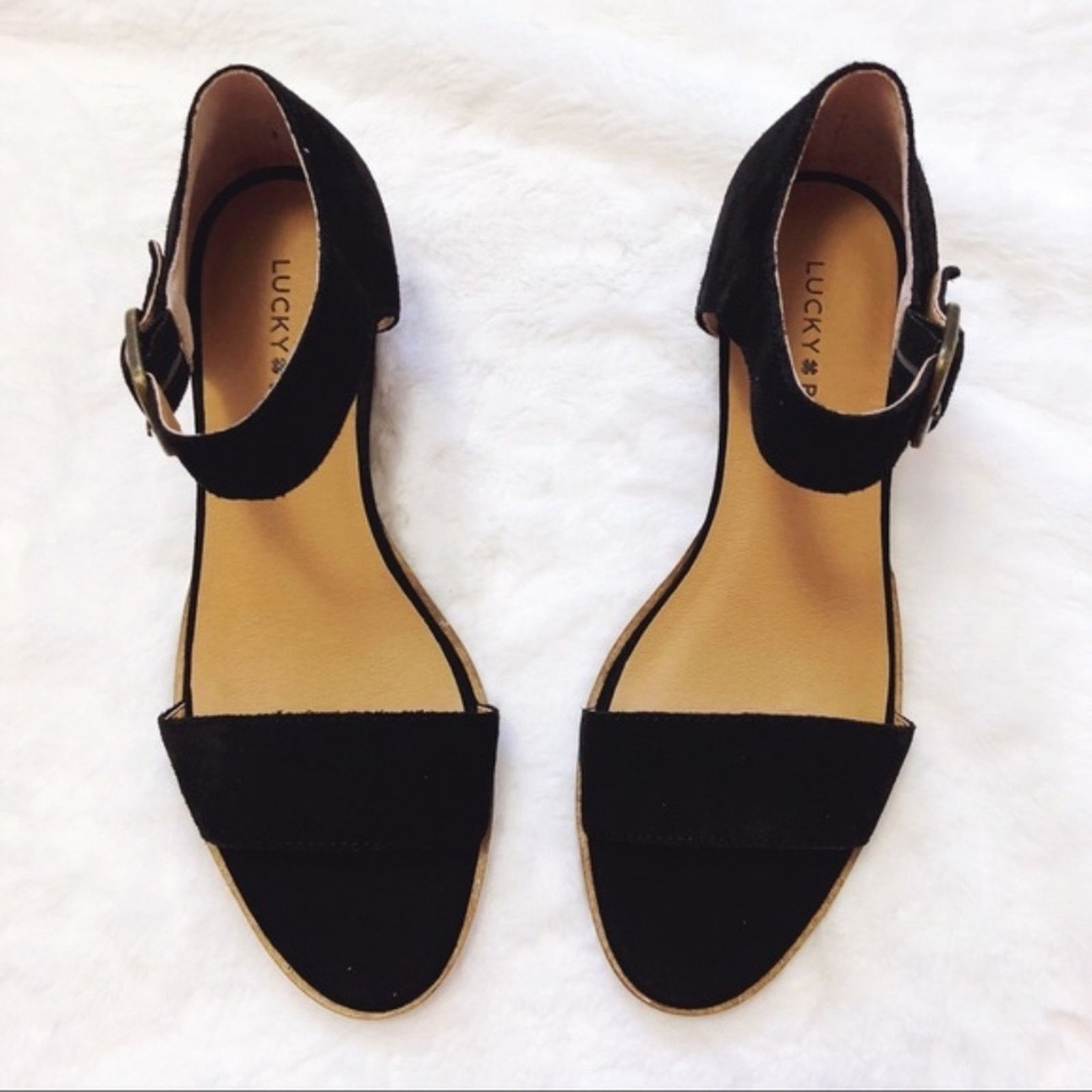 Lucky Brand Lucky Brand Black Riamsee Wedge Sandals Size US 7 / IT 37 - 3 Thumbnail