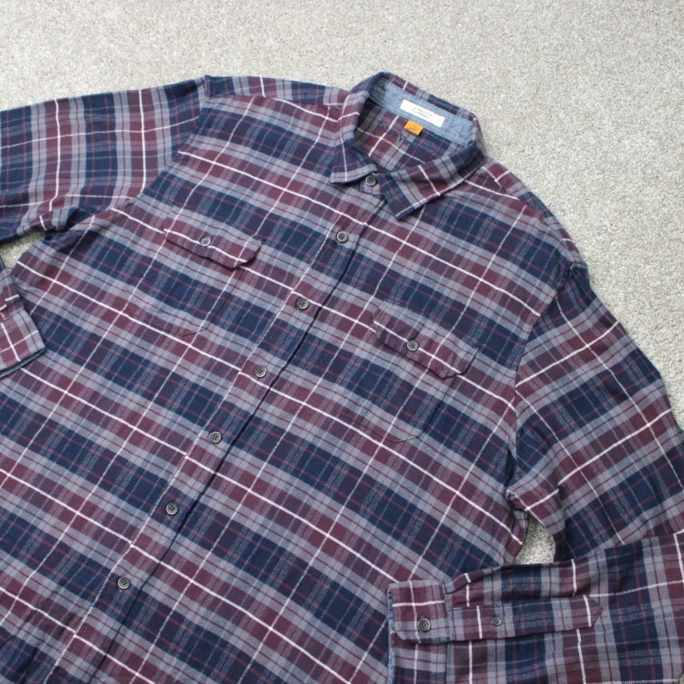 Vintage Tailor Vintage Shirt Mens 2XL Red/Blue Plaid Long Sleeve Button-Up Casual Workwear Flannel Comfortable Stretch Cotton 98% 2% Spandex Size US XXL / EU 58 / 5 - 3 Thumbnail