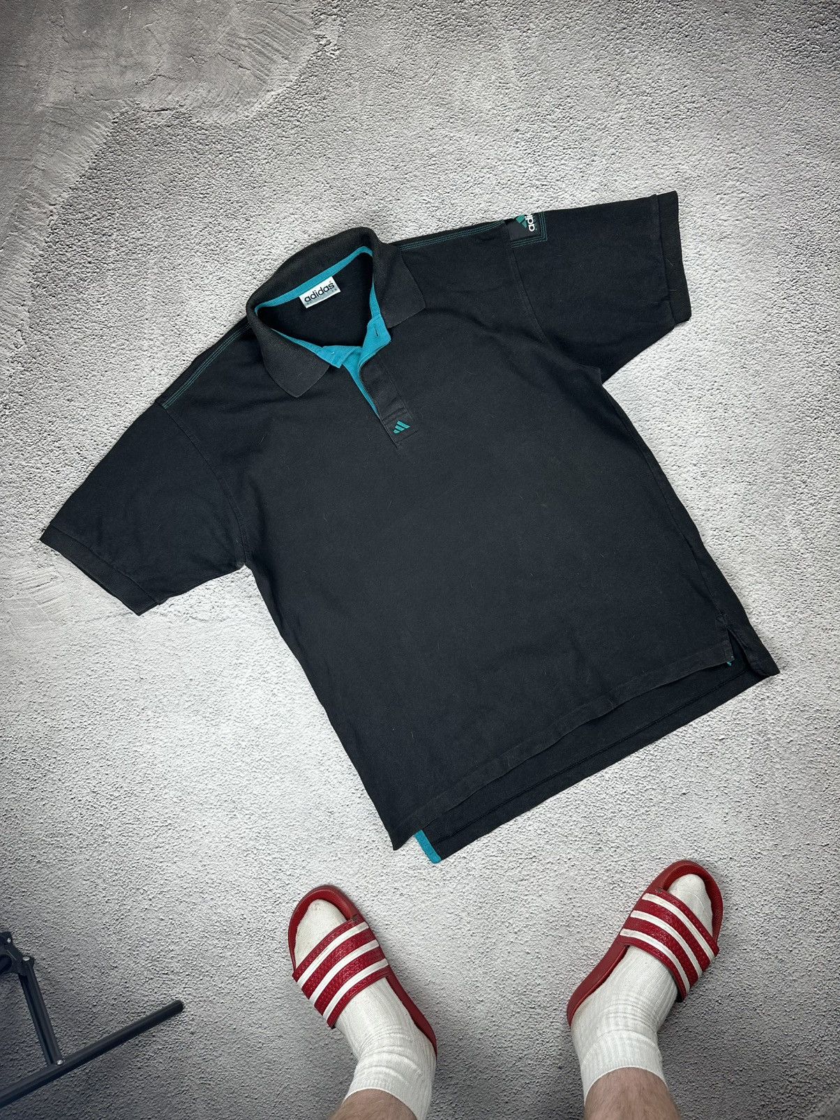 Adidas Vintage Adidas Equipment Polo Faded Y2K Logo Style Size US L / EU 52-54 / 3 - 3 Thumbnail