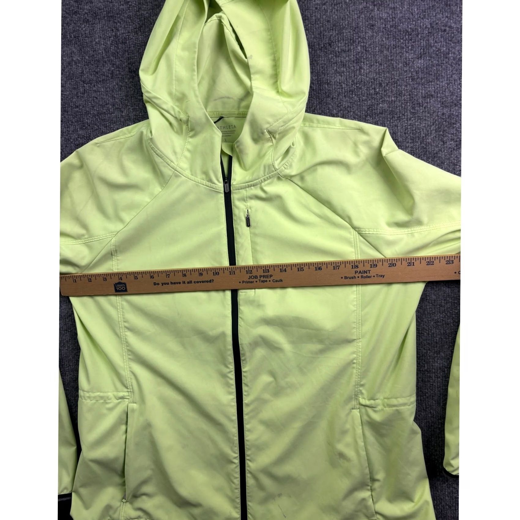 Athleta Athleta Windbreaker Jacket Women L Lime Green Full Zip Hooded Pockets Lightweight Wind-Resistant Quick Dry 1166 Size L / US 10 / IT 46 - 3 Thumbnail