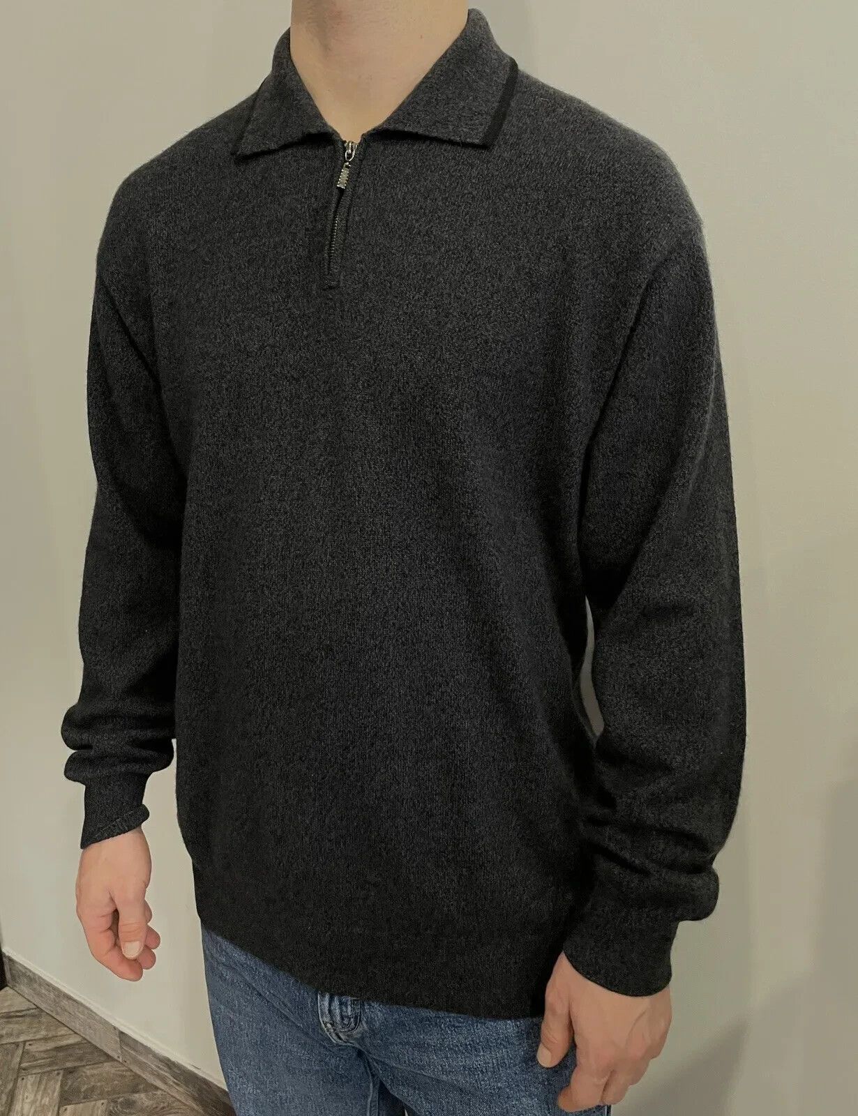 Vintage DORCE 1/4 ZIP SWEATER PULLOVER 100% CASHMERE MENS Size US L / EU 52-54 / 3 - 1 Thumbnail