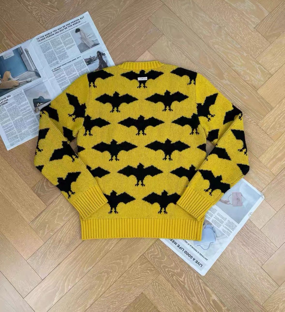 Gucci Autumn and winter bat round-neck knitted wool sweate