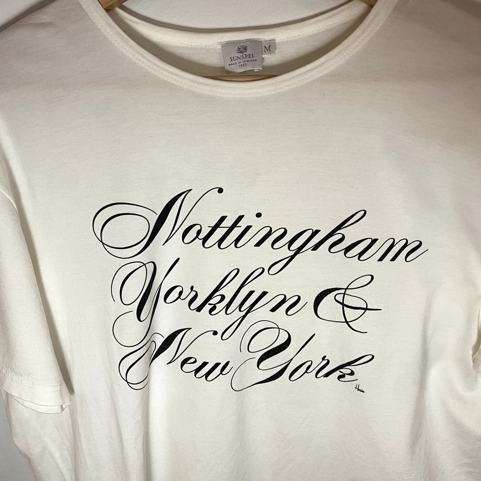 Sunspel Sunspel Nottingham, New York Graphic White T Shirt Size US M / EU 48-50 / 2 - 2 Thumbnail
