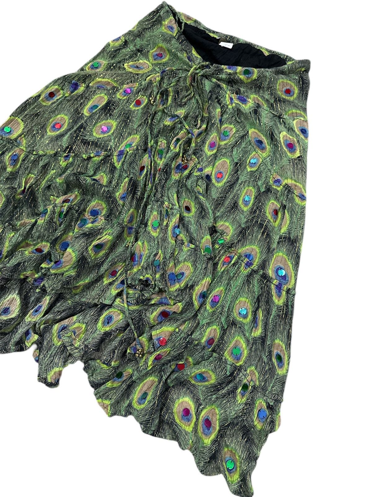 GOA 2000s vintage Goa Peacock Feather Skirt Size 30" / US 8 / IT 44 - 3 Thumbnail