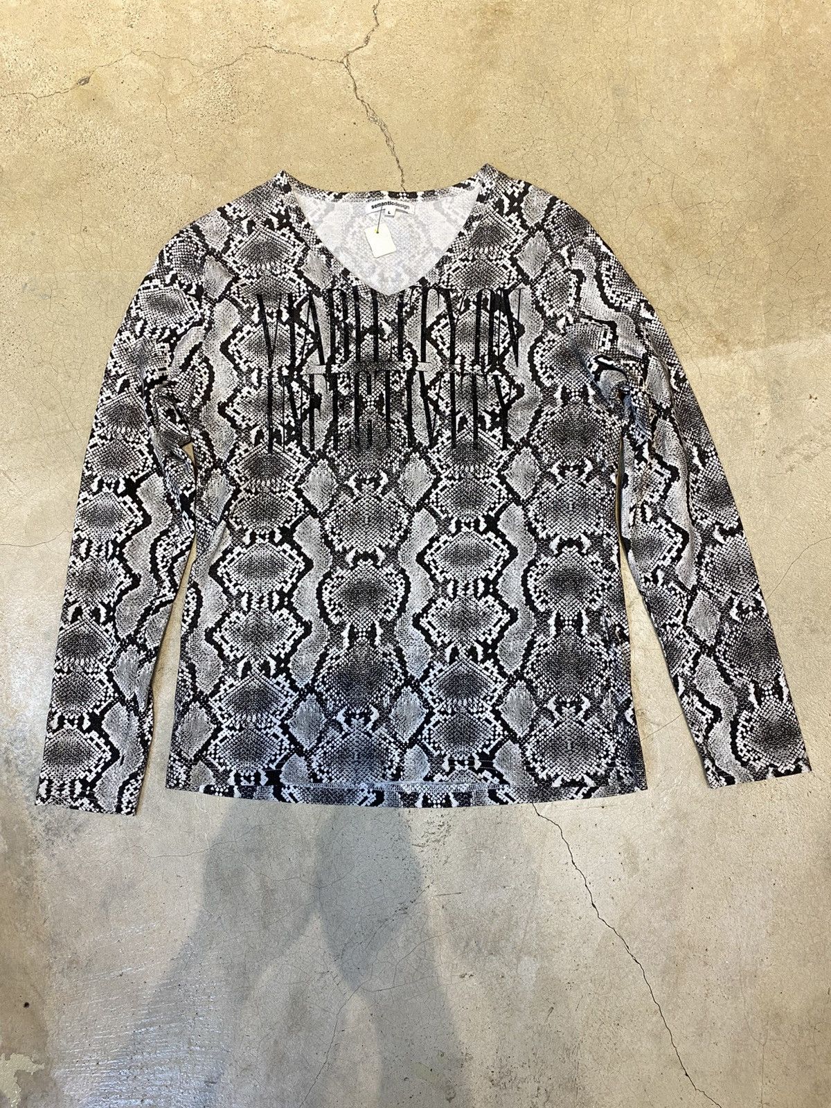 semanticdesign Semantic Design Skin Snake Pattern Longsleeve Size L / US 10 / IT 46 - 1 Thumbnail