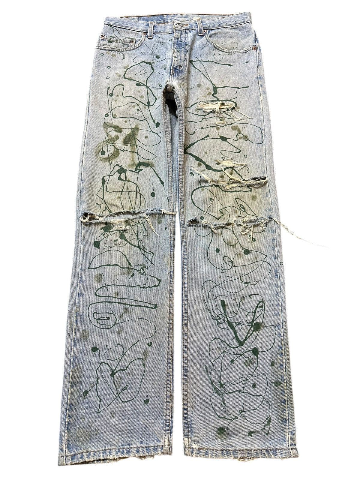 Levi's Vintage 80s Usa Levis 505 Paint Splatter Distressed Jeans Size US 32 / EU 48 - 1 Thumbnail