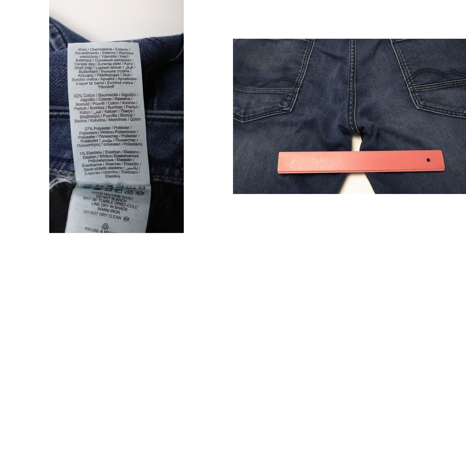 Jack & Jones JACK & JONES Slim Fit/Tim Jeans Men's W36/L32 Blue Whiskers Faded Stretched Size US 36 / EU 52 - 8 Thumbnail