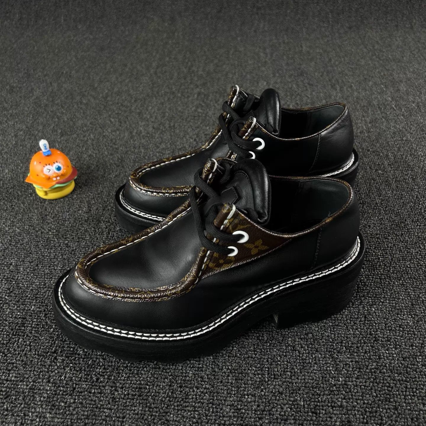Louis Vuitton LV Platform Loafers Women's 36 Black Monogram Worn Few Times Size US 5.5 / IT 35.5 - 1 Thumbnail