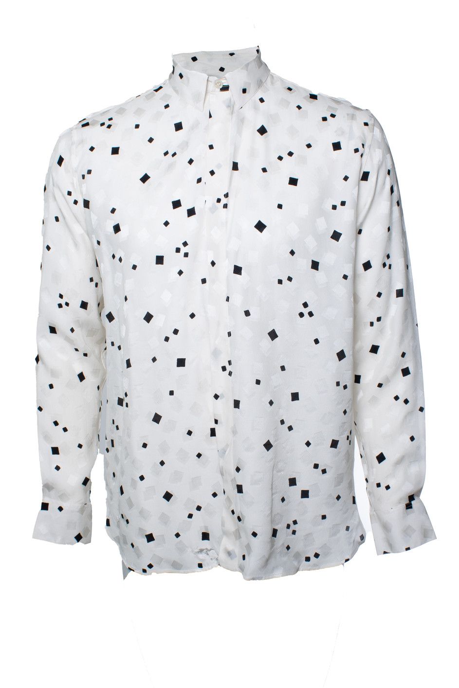 Saint Laurent Paris Saint Laurent, white shirt with matte and shiny cubes Size US S / EU 44-46 / 1 - 1 Thumbnail