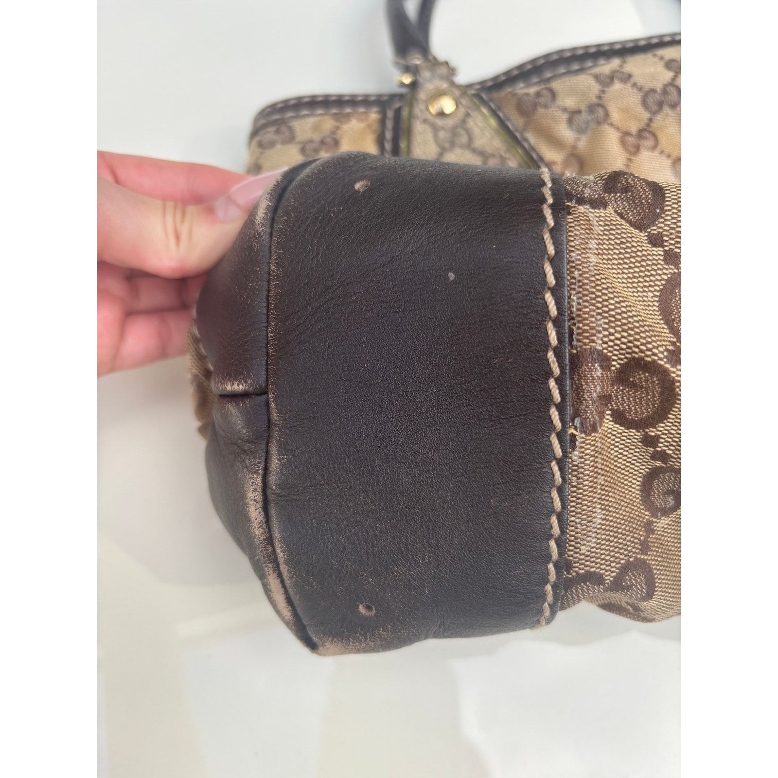 Gucci Gucci GG Brown Monogram Crystal Mix Handle Bag Size ONE SIZE - 7 Thumbnail