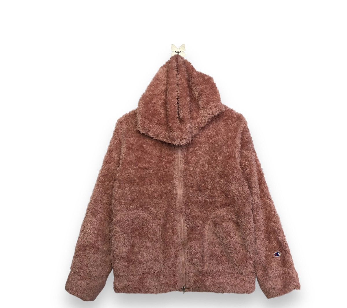 Champion Champion Women Winter Fluffy Pink Fleece Jacket Size L / US 10 / IT 46 - 2 Thumbnail