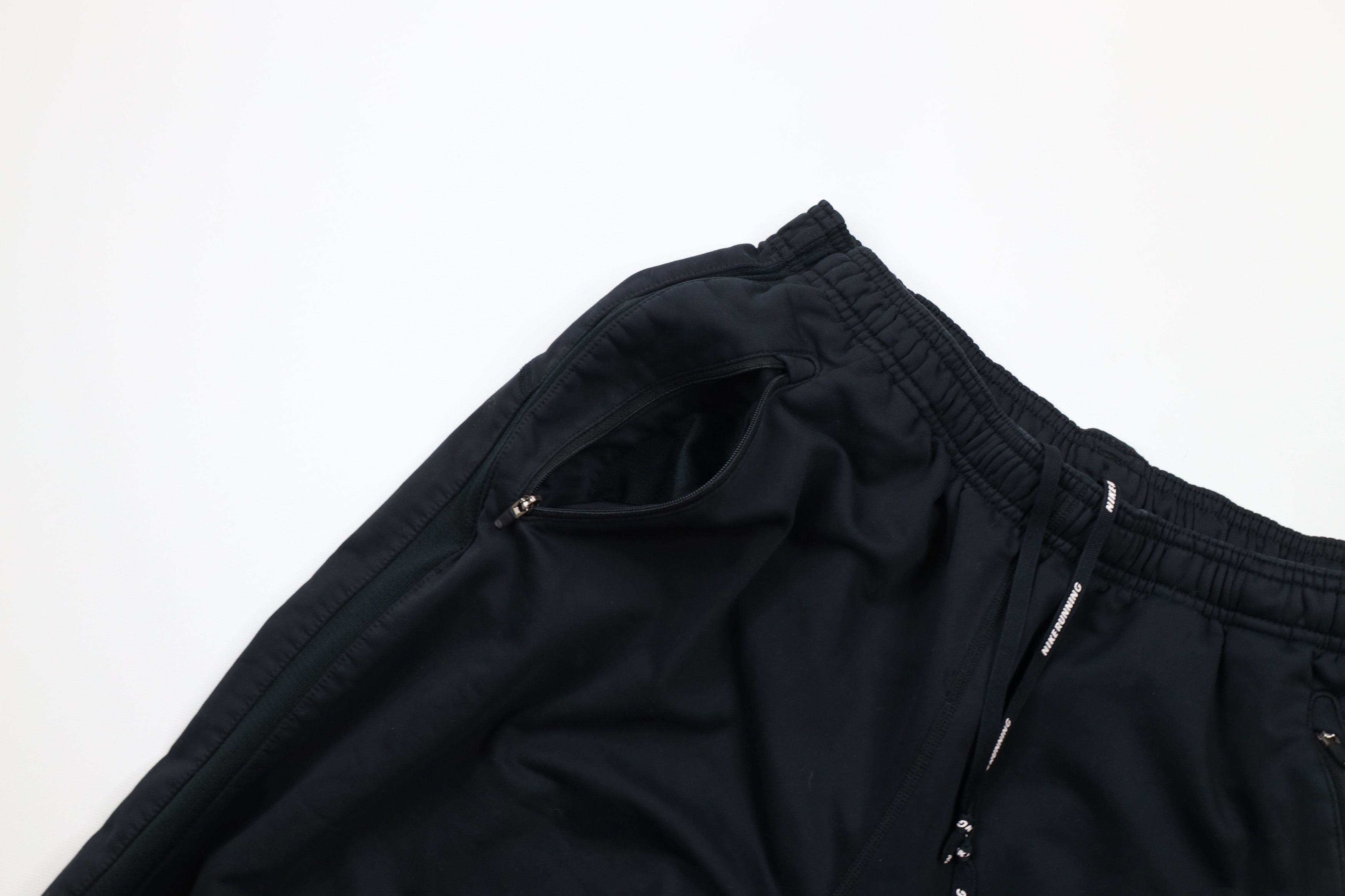 Nike × Vintage Vintage Nike Mini Swoosh Wide Leg Fleece Sweatpants Black Size US 36 / EU 52 - 7 Thumbnail