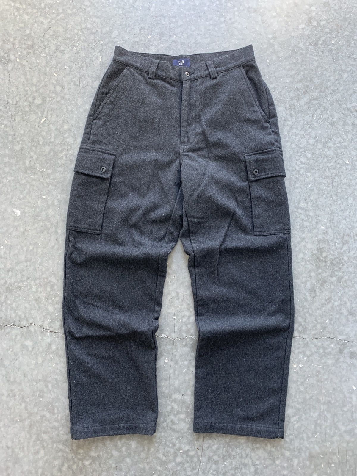 Gap Crazy Vintage Y2K Gap Wool Cargo Pants 30x30 Baggy Fit Size US 30 / EU 46 - 1 Thumbnail