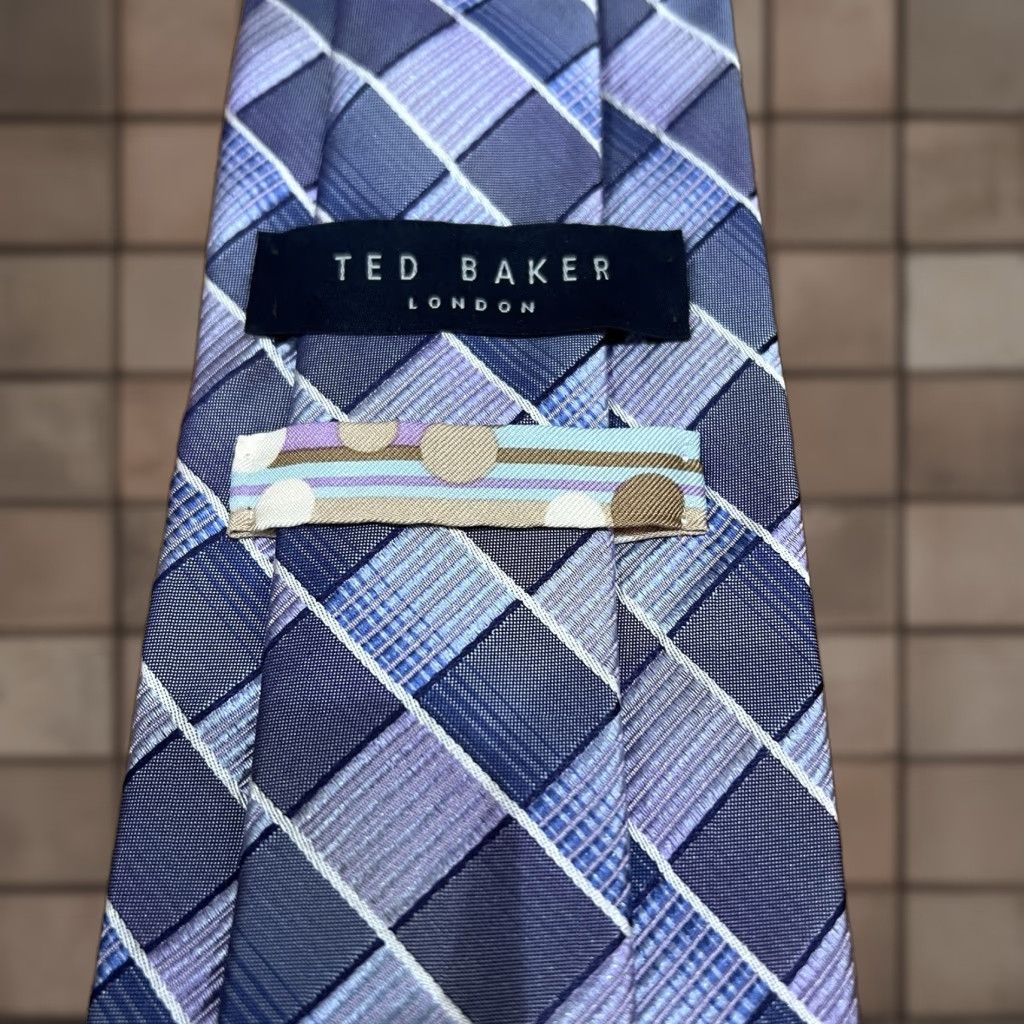 Ted Baker Ted Baker London Silk Tie Geometric Multicolor Classic Designer Mens Size ONE SIZE - 1 Thumbnail