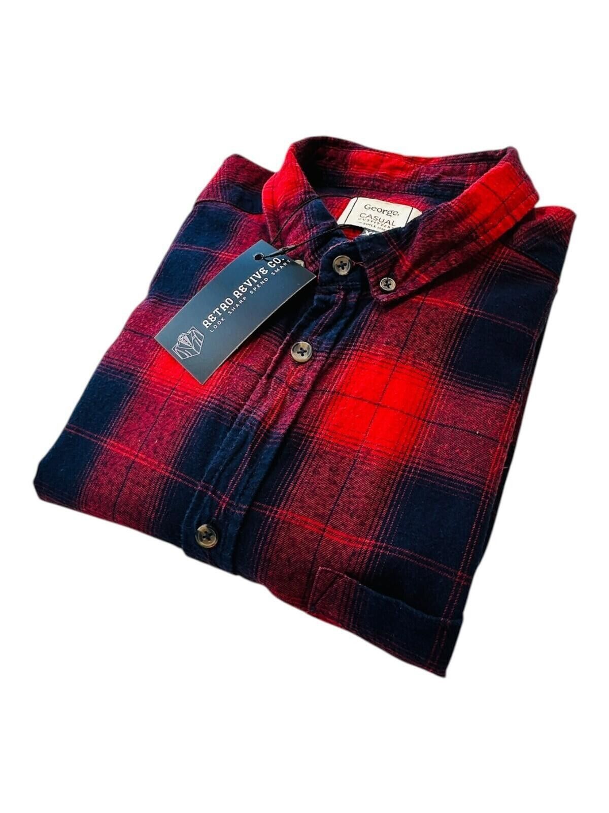 George George Shirt Men's UK Size XL Red Stripe Long Sleeve Size US XL / EU 56 / 4 - 1 Thumbnail