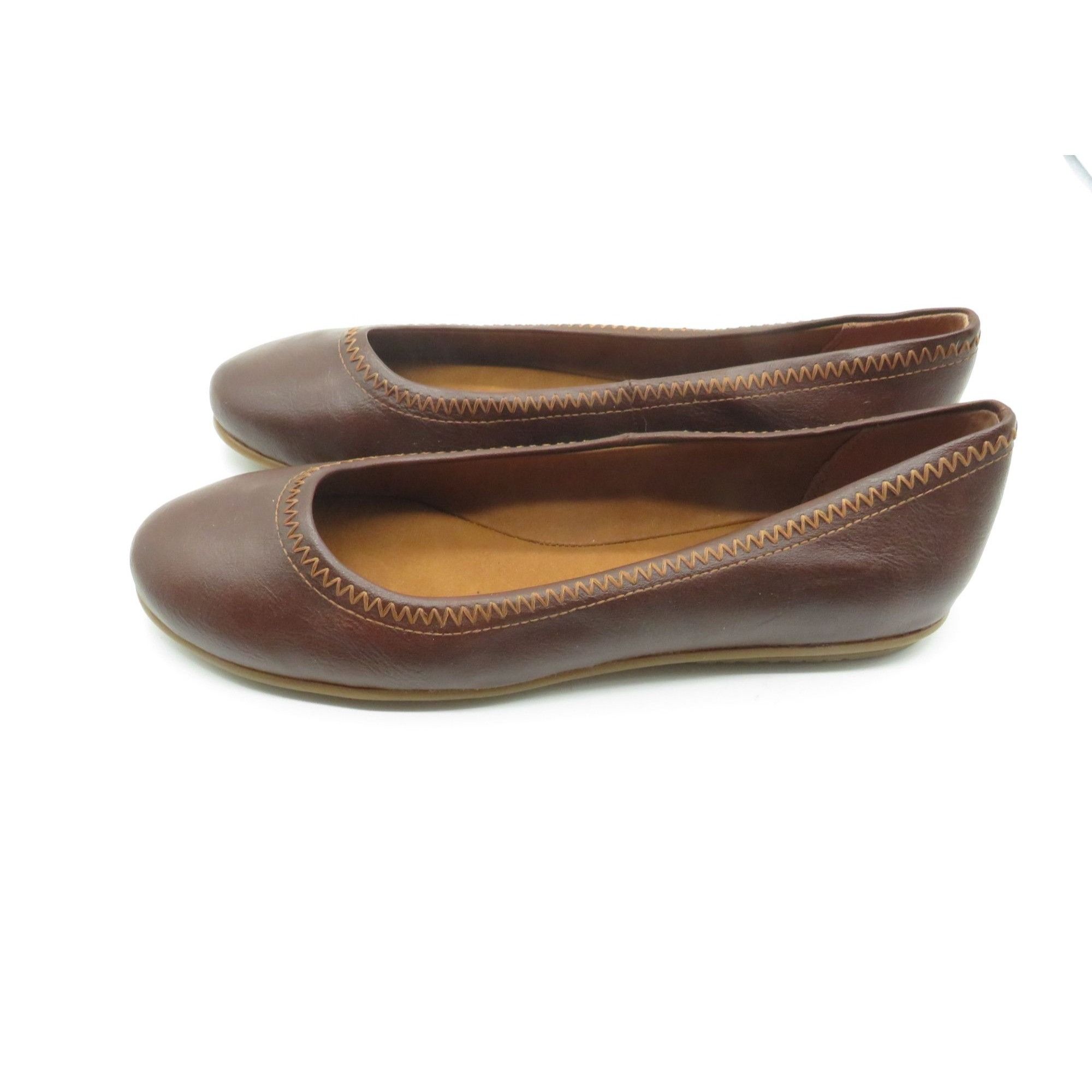 Other Zodiac Brown Leather Ballet Flats Women's Size 9M Slip-On Co Size US 8 / IT 38 - 6 Thumbnail