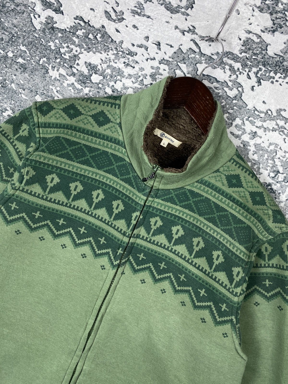 Designer Vintage Native Navajo Fleece Lining Zip Up Sweatshirts Size US L / EU 52-54 / 3 - 2 Thumbnail