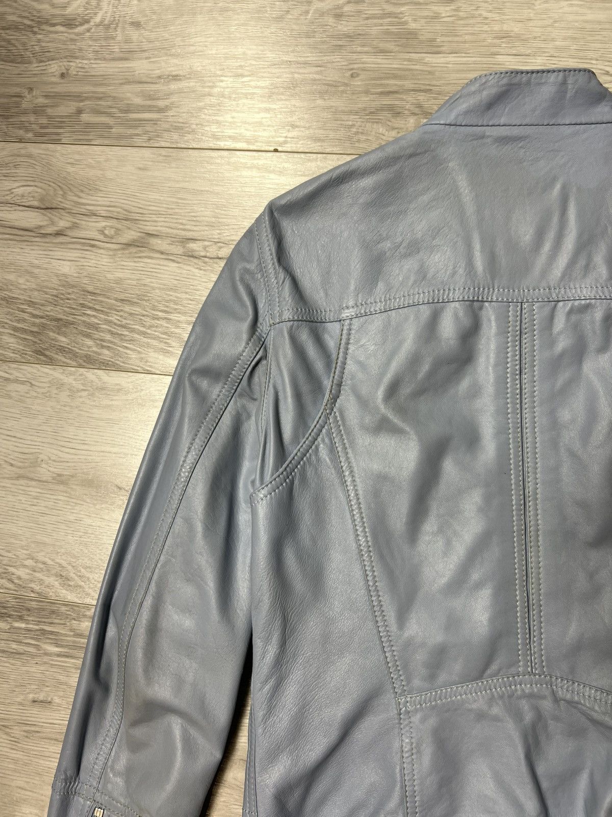 Dolce & Gabbana × Vintage Rare Dolce Gabbana Blue Leather Biker Jacket Size 44 Size M / US 6-8 / IT 42-44 - 15 Thumbnail