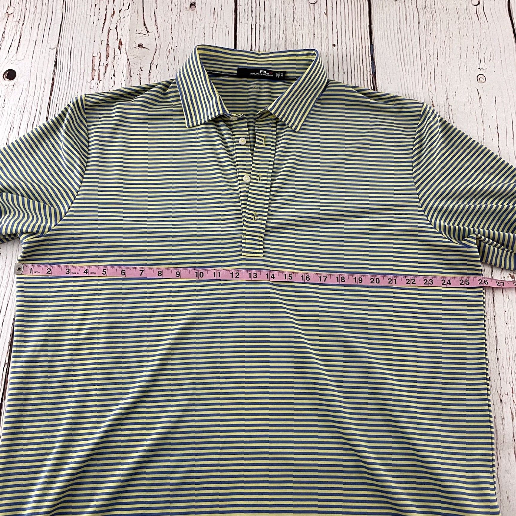 Ralph Lauren VINTAGE Ralph Lauren RLX Striped Short Sleeve Golf Polo Shirt Men's XL Yellow Blue Size US XL / EU 56 / 4 - 3 Thumbnail