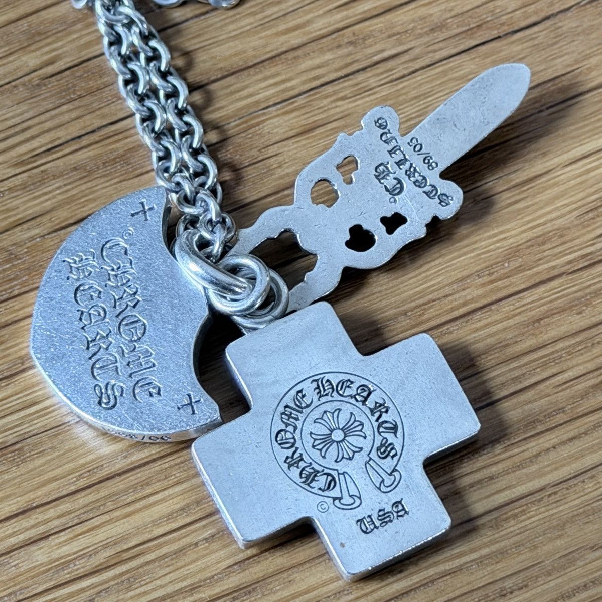 Chrome Hearts Chrome Hearts Three Trinkets Pavé Diamond Pendant & 24”chain Size ONE SIZE - 4 Thumbnail
