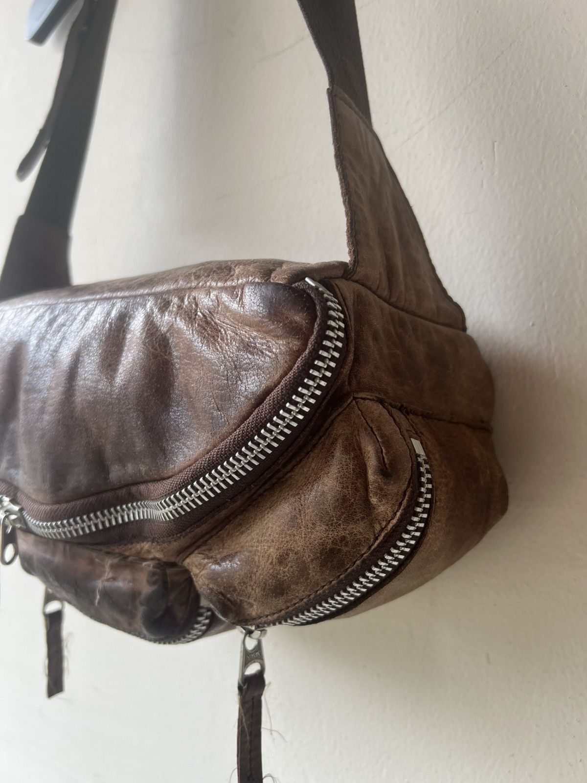 Avirex Vintage 2000s Avirex Distress Patina Leather Cargo Chest Bag Size ONE SIZE - 21 Thumbnail