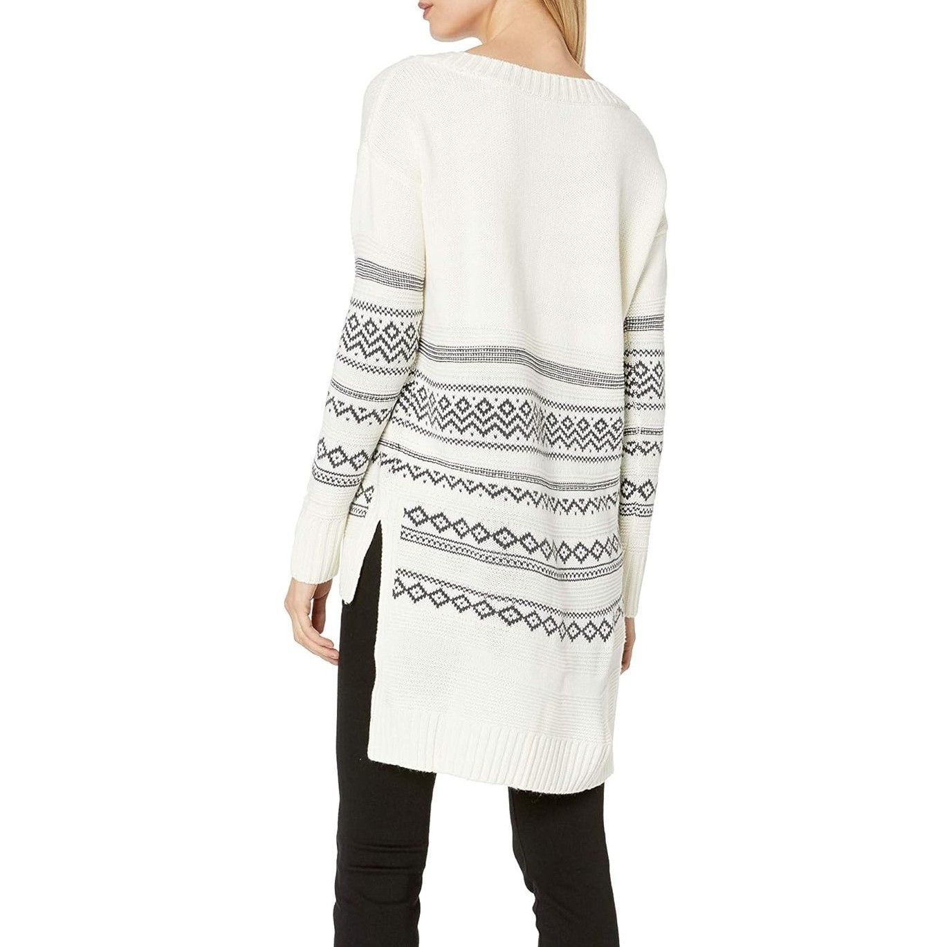 Splendid Asymmetric Intarsia-knit Cream Sweater MRSP $278 Size M / US 6-8 / IT 42-44 - 2 Thumbnail