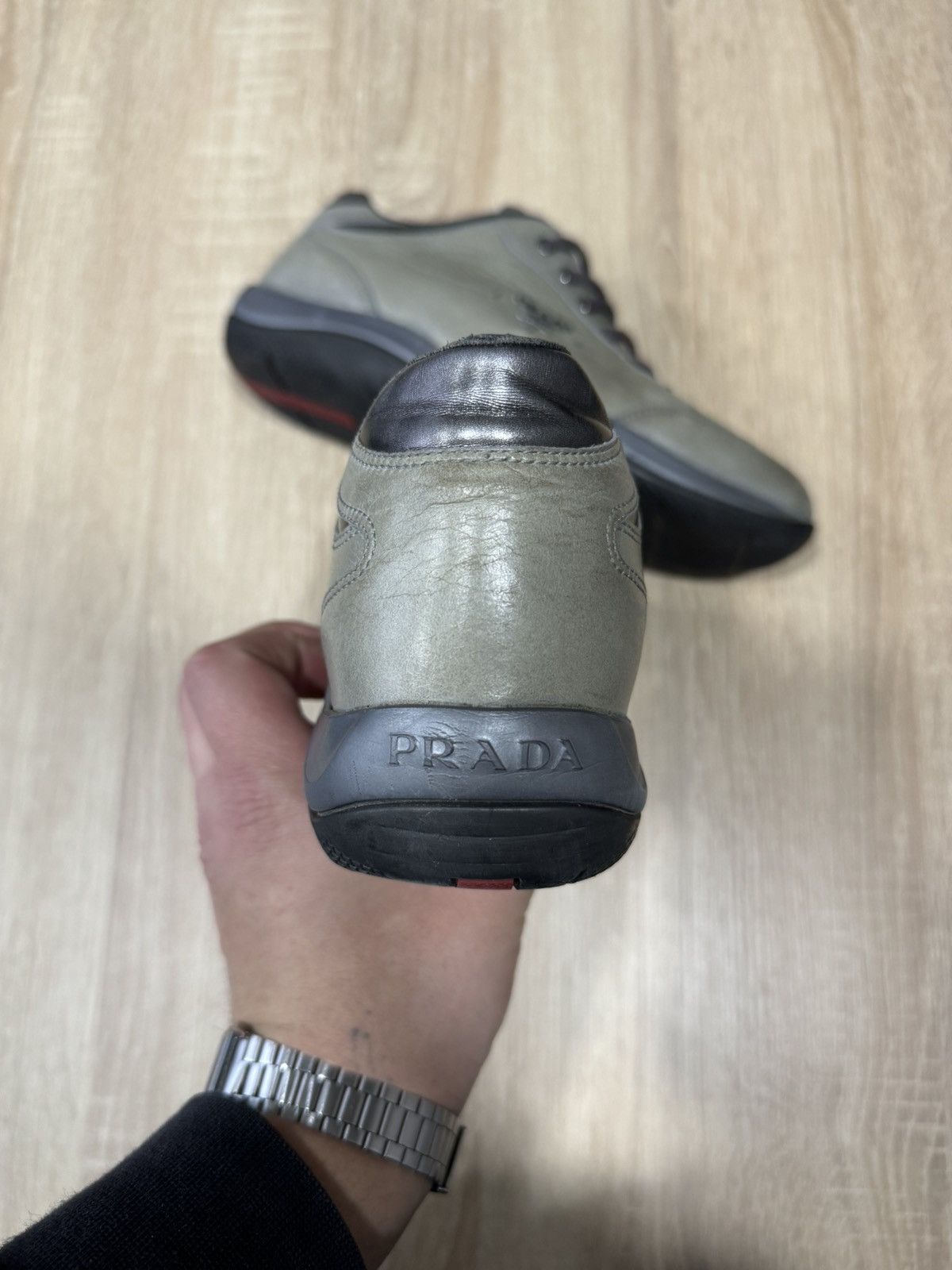Prada × Vintage Vintage PRADA Leather LowTop Y2K Sneakers Size US 6 / EU 39 - 12 Thumbnail