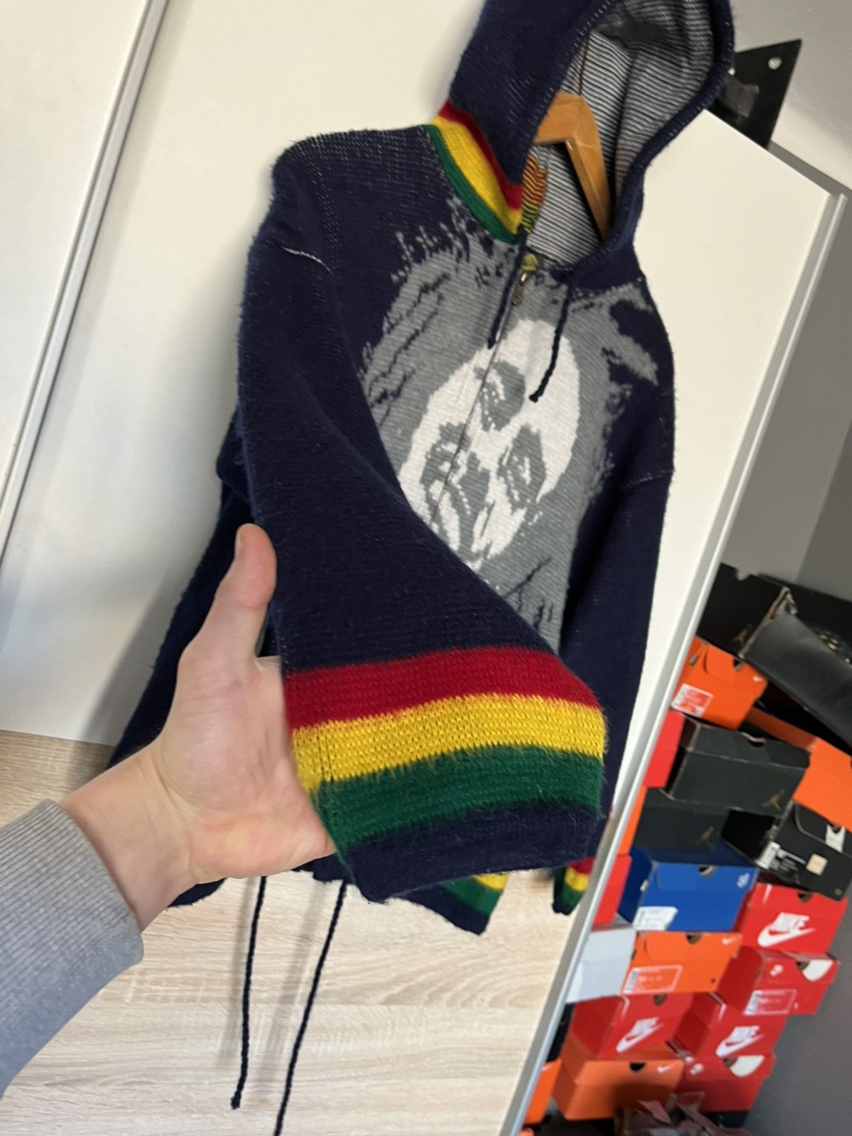 Bob Marley × Vintage Vintage 90’s Bob Marley Wool Zip Up Hoodie Rasta Jamaica y2k Size US M / EU 48-50 / 2 - 3 Thumbnail