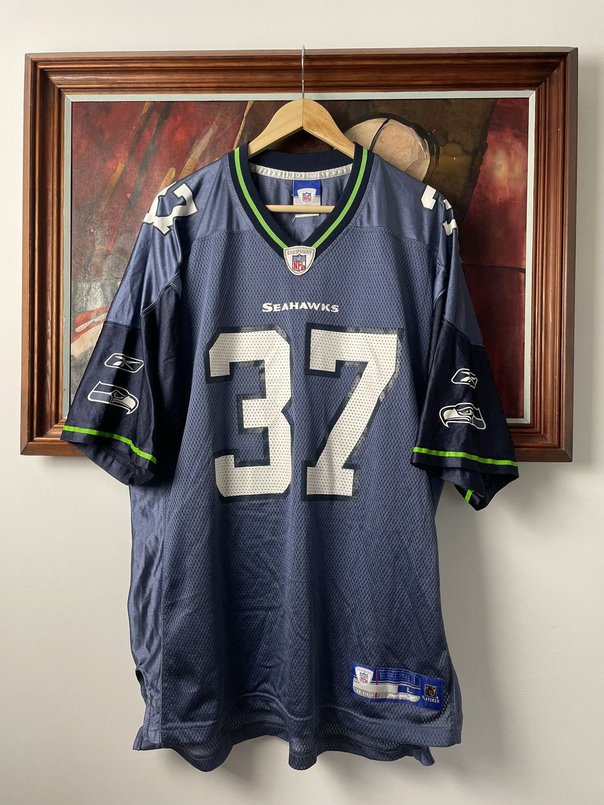 Reebok, Shirts, Reebok Seattle Seahawks Shaun Alexander Rush Green Nfl  Football Jersey Mens Xl