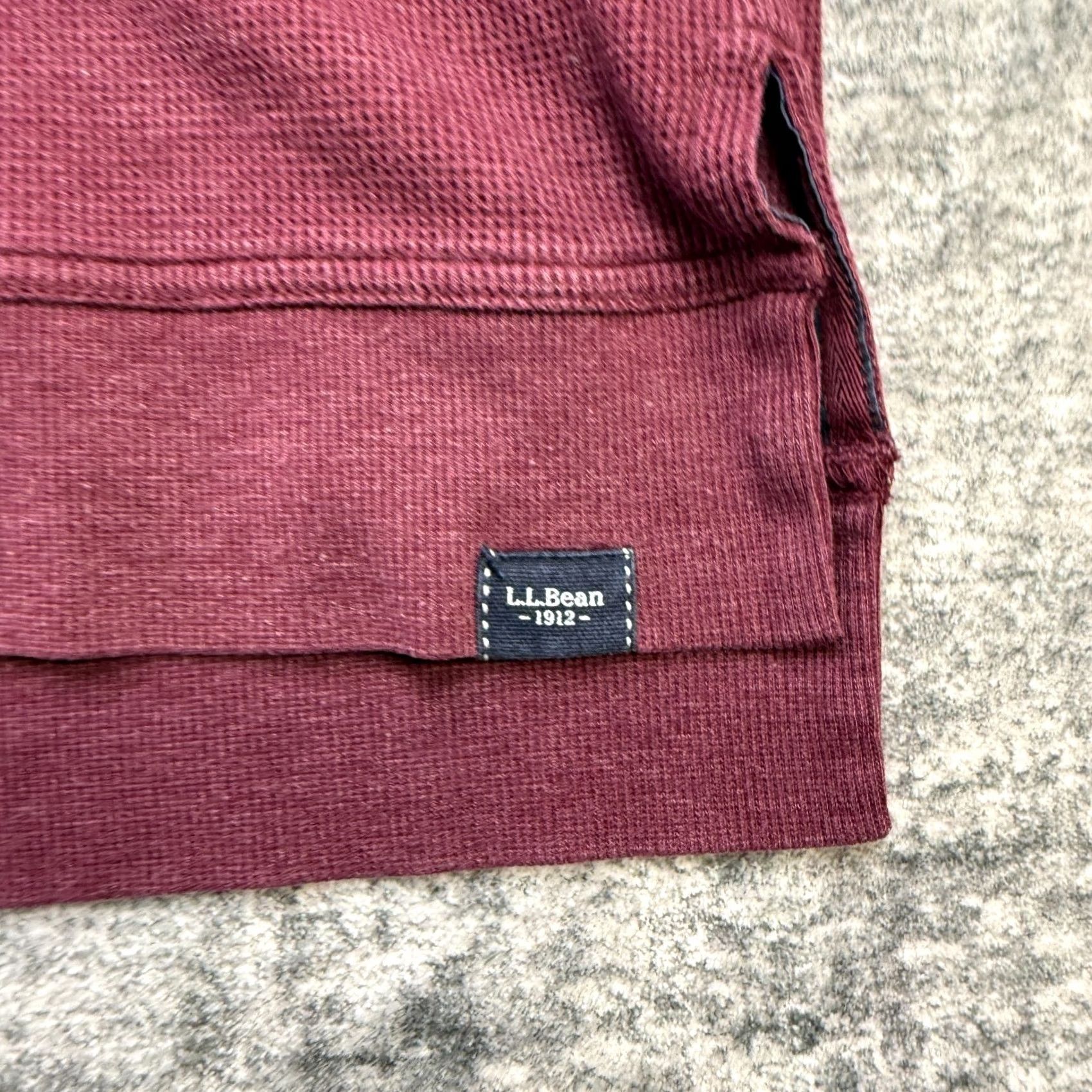 Vintage VINTAGE LL Bean Hoodie Womens XL Burgundy Waffle Knit Cowl Mock Neck Thermal Sweatshirt Size XL / US 12-14 / IT 48-50 - 5 Thumbnail