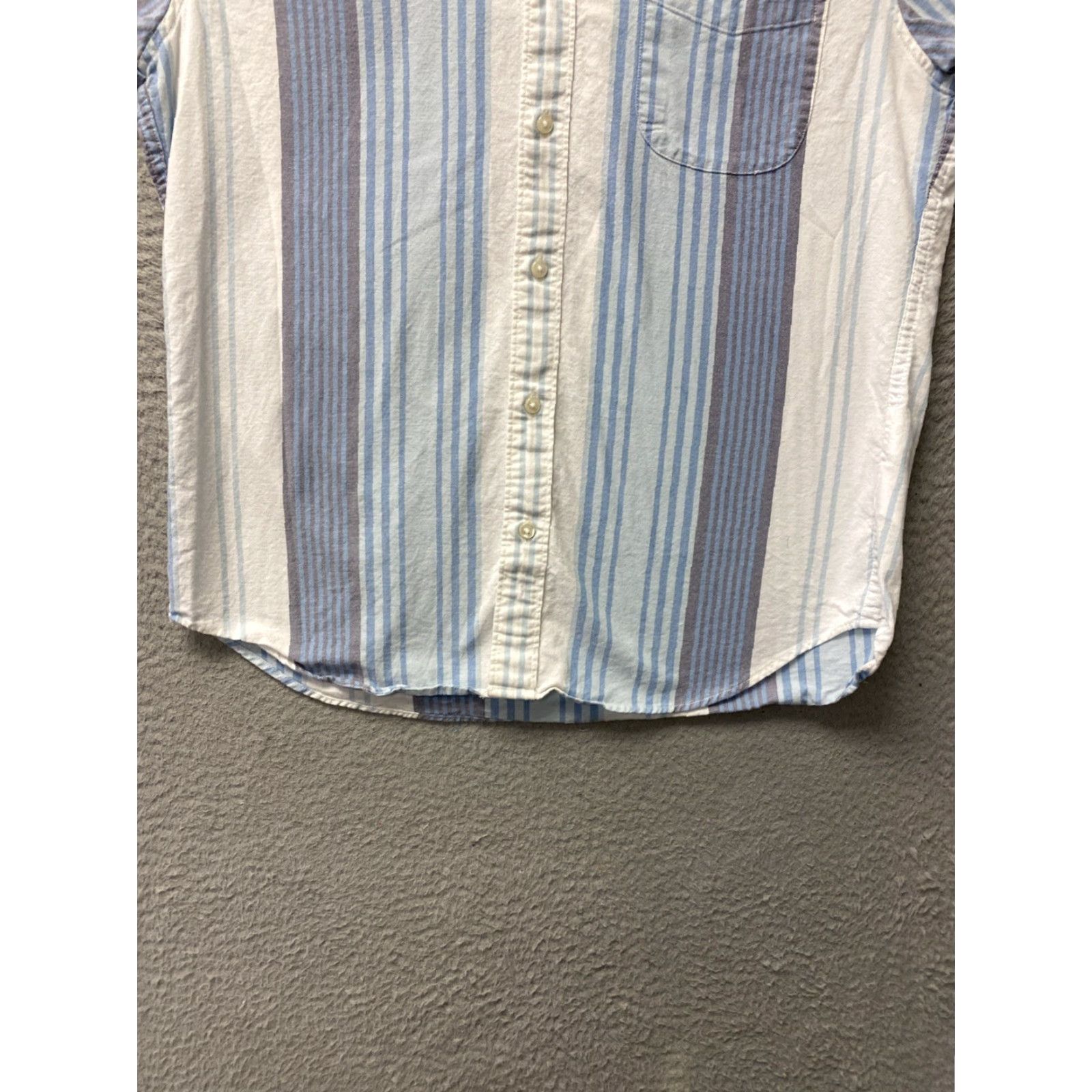 J.Crew J. Crew Button Shirt Men’s M Work Casual White Blue Stripe Shirt Knit Flannel Button-Up Pocket Western Collared Short Sleeve Mens Size US M / EU 48-50 / 2 - 2 Thumbnail