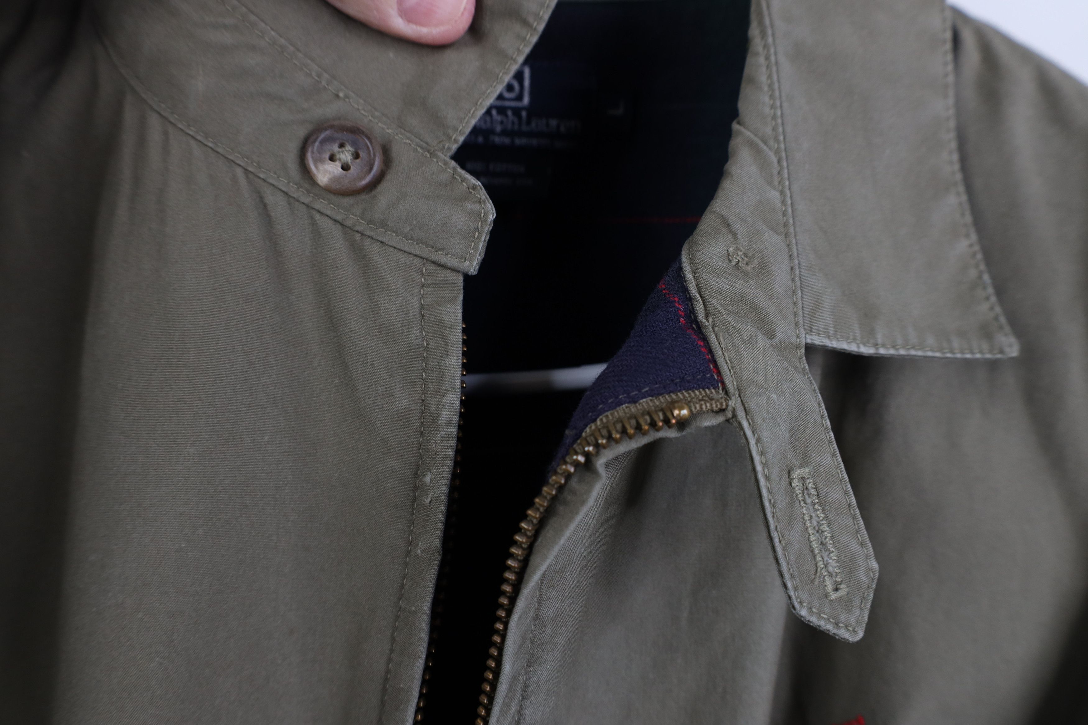 Ralph Lauren Vintage 70s 80s Ralph Lauren Lined Bomber Jacket Beige USA Size US L / EU 52-54 / 3 - 6 Thumbnail