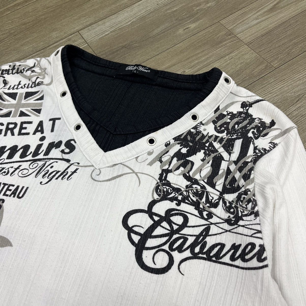 2000s Body Wave Poem Double Layer Goa Punk Lgb Longsleeve