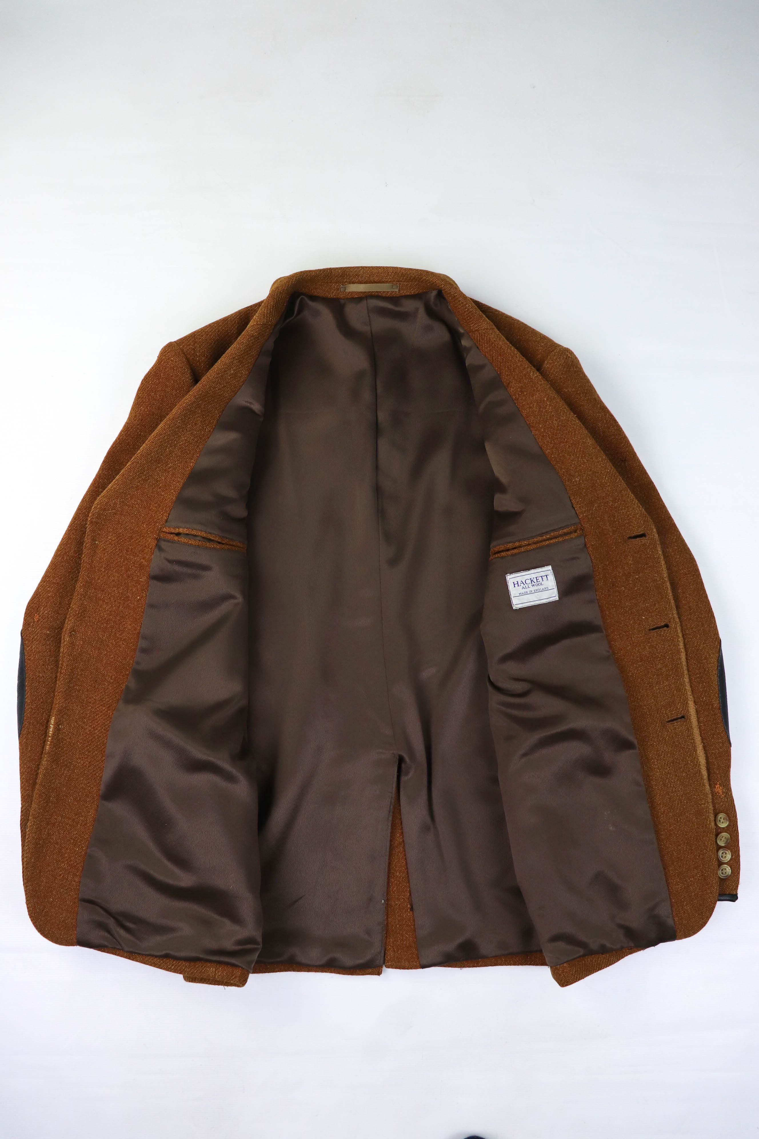 Hackett HACKETT England Made Leather Patches Distressed Tweed Blazer Size US M / EU 48-50 / 2 - 23 Thumbnail