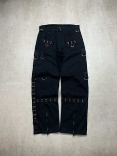 Bondage Gothic Mens Cyber Rave Techno Jeans Punk Shorts Biker Pants (32)  Black/Blue at  Men's Clothing store