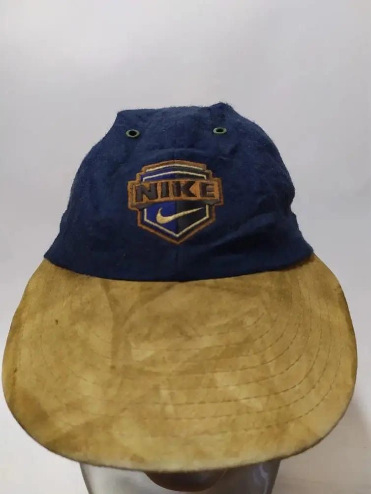 Nike × Vintage Vintage NIKE Embroidery big Logo Wool & Leather hats Size ONE SIZE - 2 Thumbnail