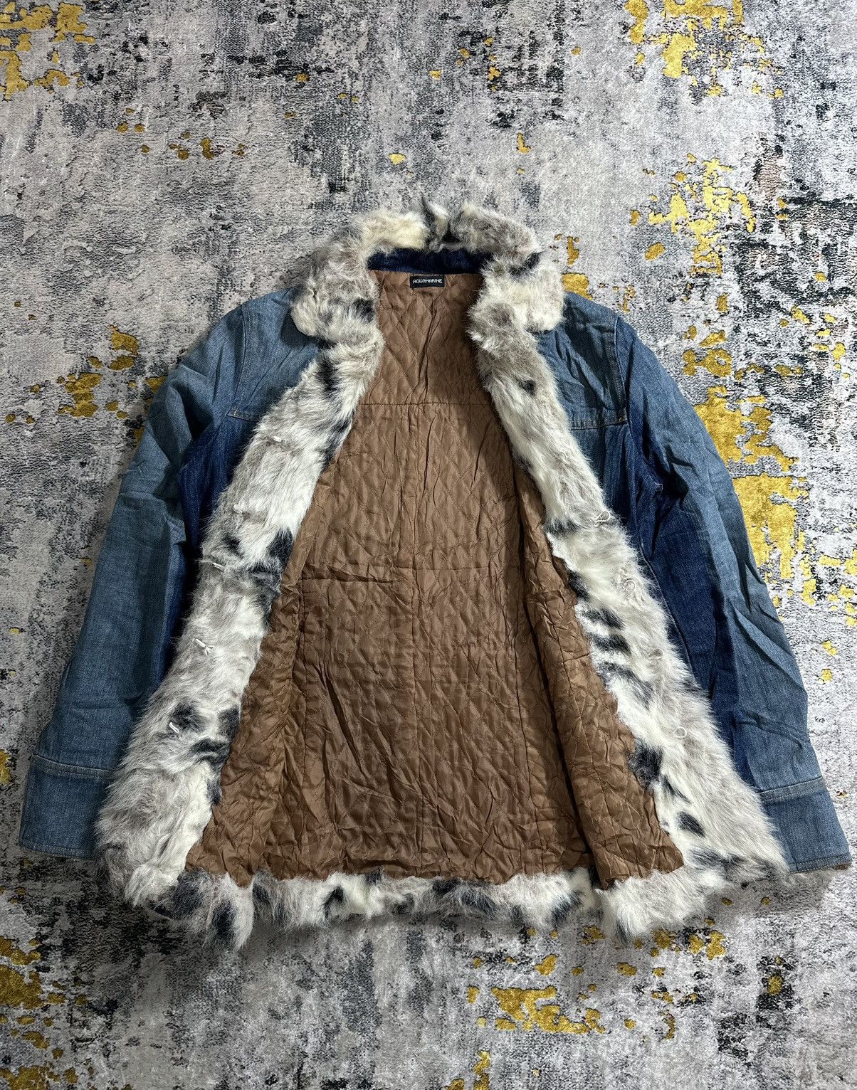 Beauty Beast CRAZY FAUX FUR COLLAR DENIM JACKET VINTAGE Y2K JAPAN STYLE Size US M / EU 48-50 / 2 - 3 Thumbnail