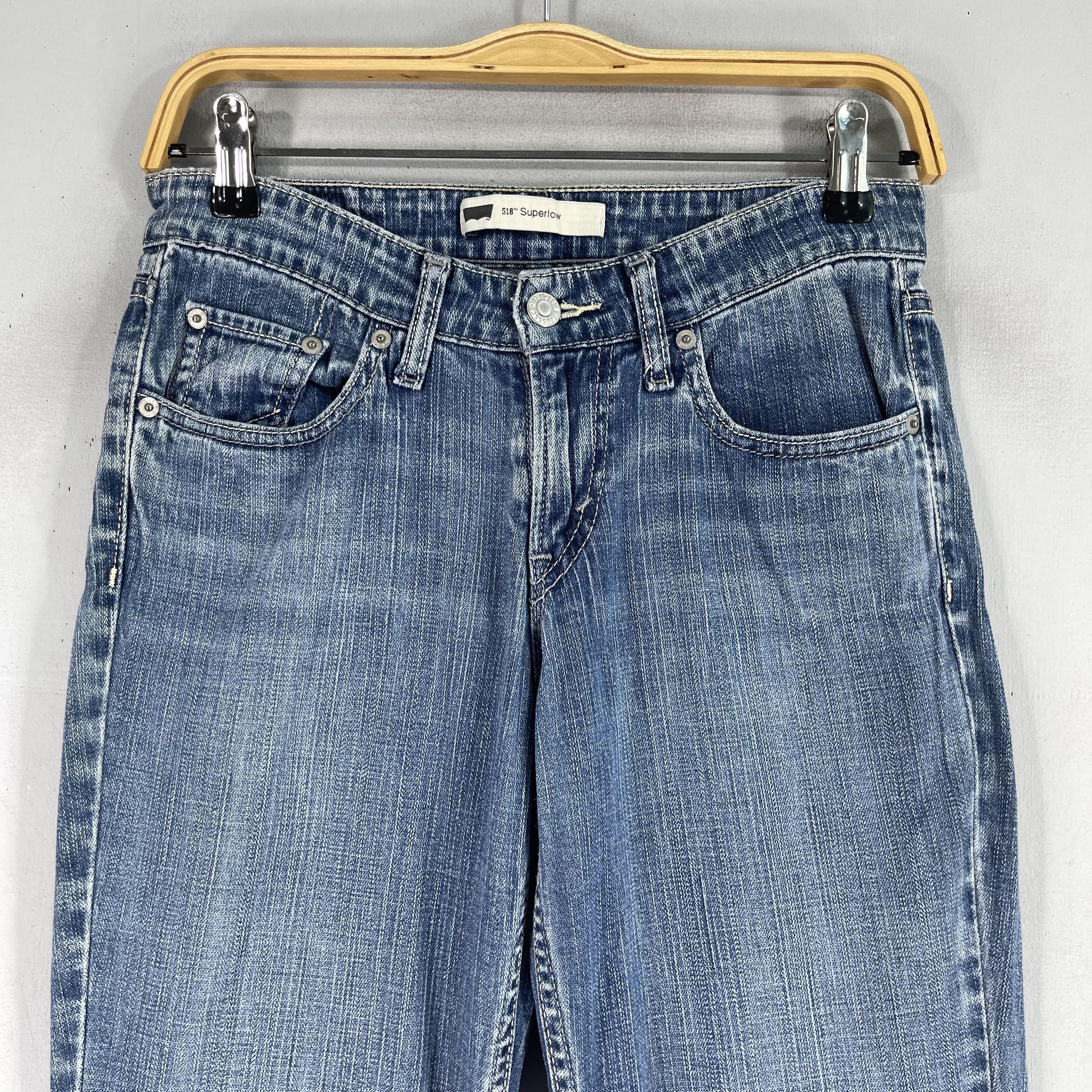 Levi's × Vintage W28 L28 Vintage Distressed Levis 518 Superlow Bootcut Jeans Size 28" / US 6 / IT 42 - 2 Thumbnail