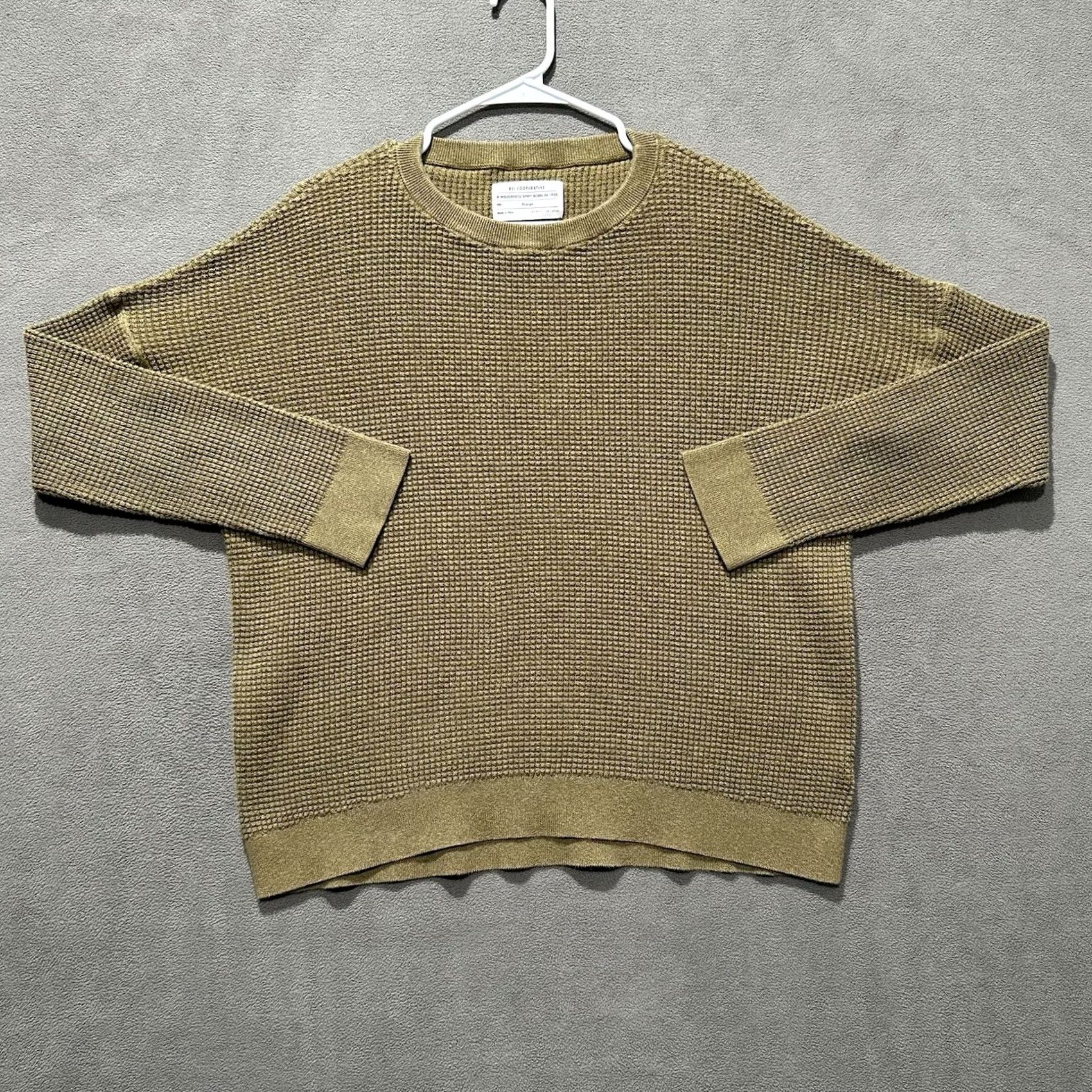 Vintage REI Co-op Sweater Womens XL Olive Green Wallace Lake Waffle Knit Thermal EUC Size XL / US 12-14 / IT 48-50 - 2 Thumbnail