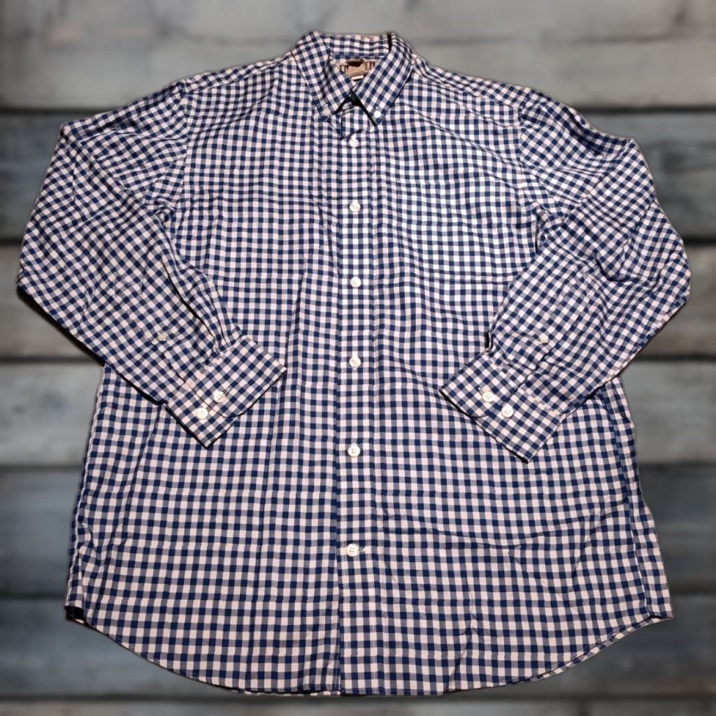 Duluth Trading Company Duluth Trading Shirt Blue White Check Button-Up Long Sleeve Mens M Wrinkle Resistant Classic Size US M / EU 48-50 / 2 - 1 Thumbnail